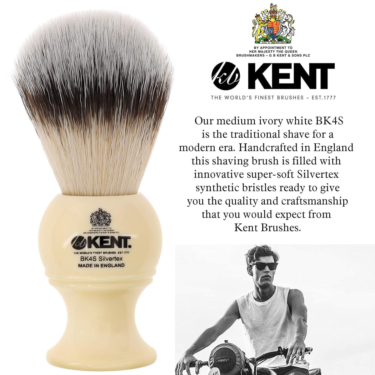 Shaving Brush with Synthetic Bristles and Resin Handle, Pack of 2 Q869