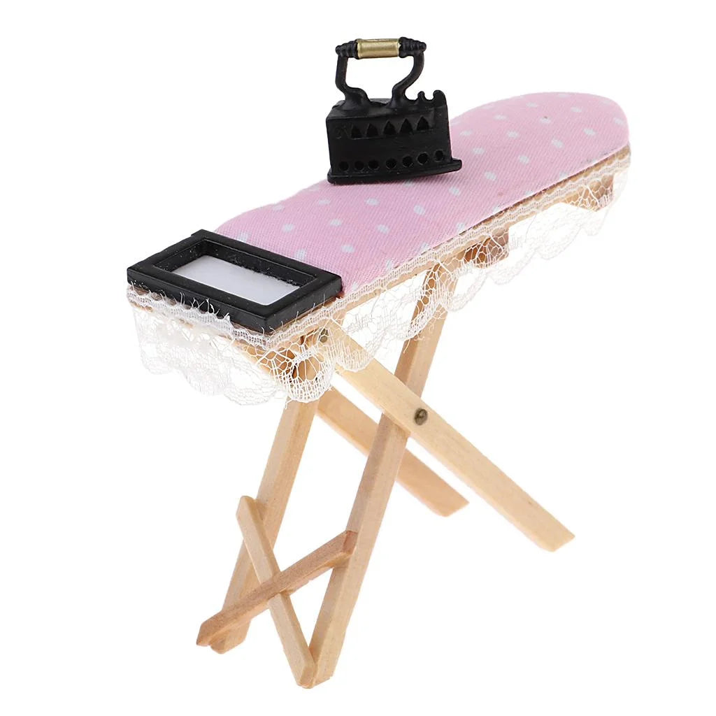 Vintage Dollhouse Miniature Wooden Ironing Board Table P4300