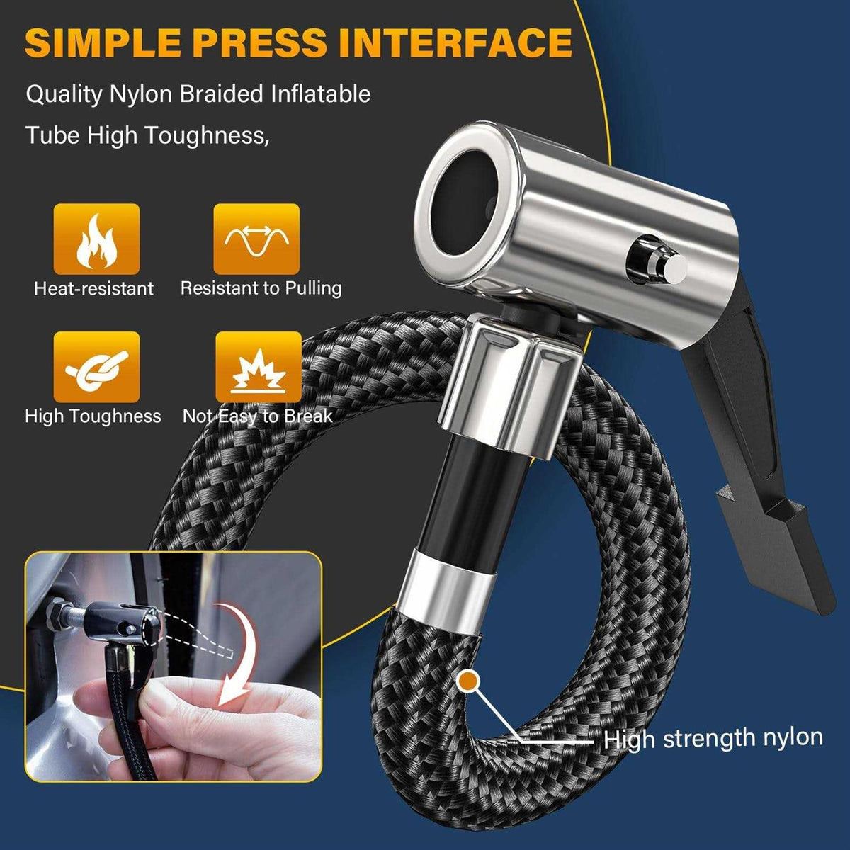 Tire Inflator Portable Air Compressor Cordless Tire Pump with 20V Rechargeable Battery Q5304