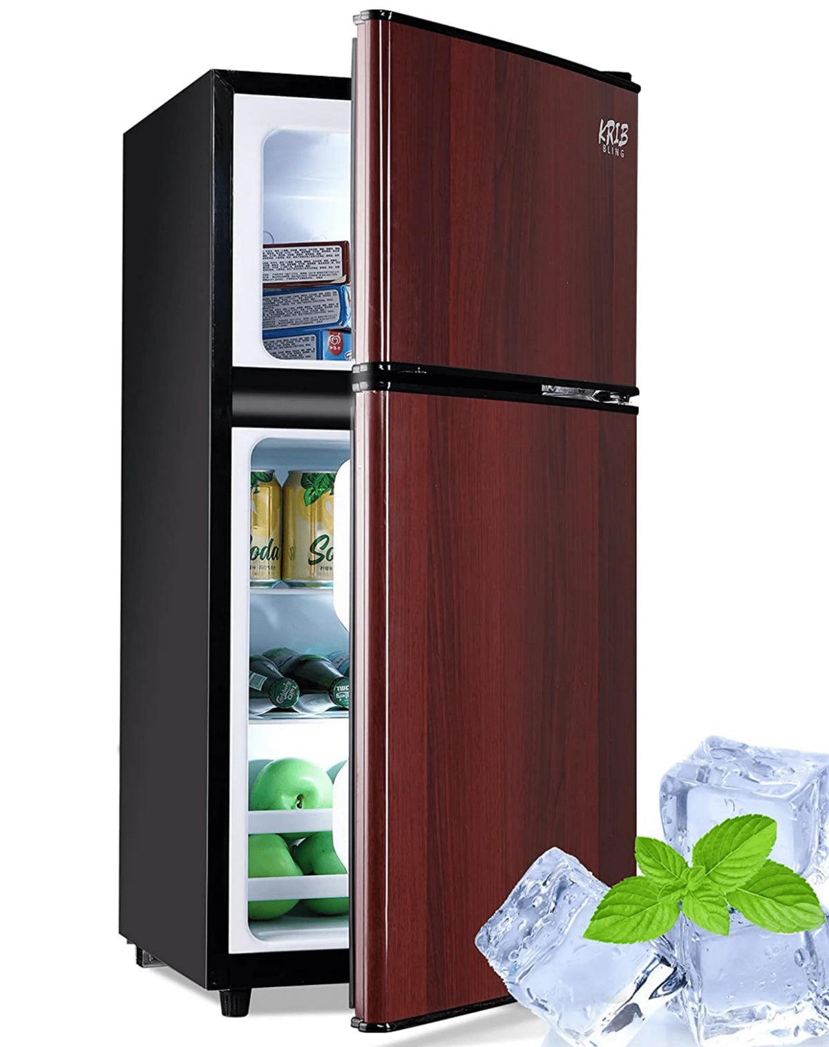 3.5 cu.ft Two Door Compact Refrigerator with Freezer, Red B73163
