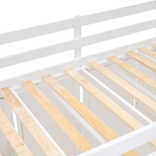 Twin Size Solid Wood Loft Bed with Storage G92576