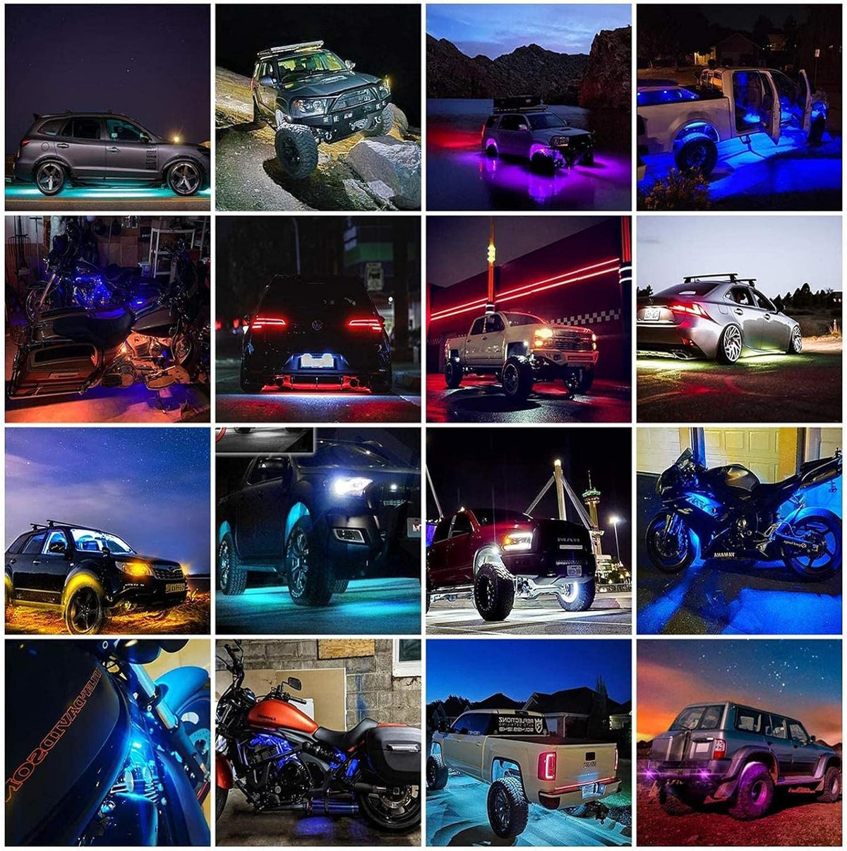 RGBW LED Rock Lights Under Car Lighting Kit 8Pods P958608