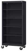 Steel Mobile Bookcase Black J18221