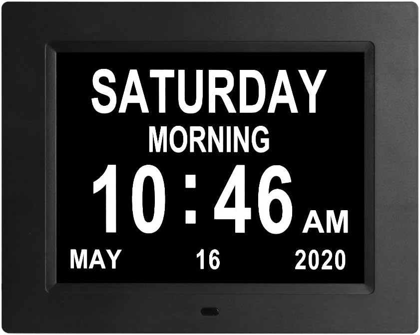 8 Inch Digital Day Calendar Clock with 8 Alarm Reminders Y695820