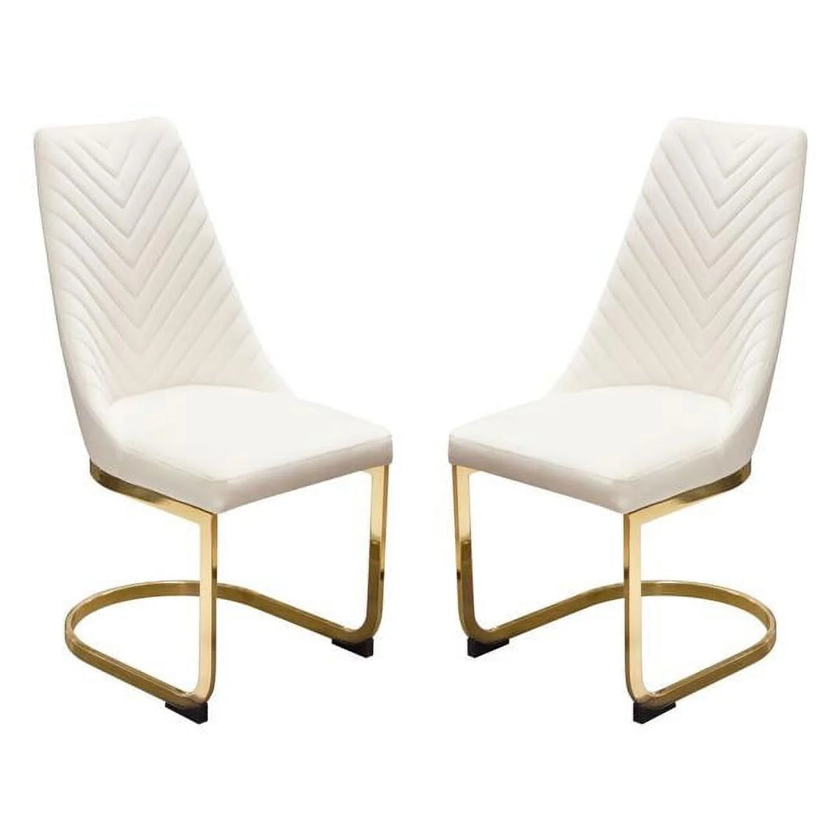Cream Velvet Dining Chairs Set of 2 R866