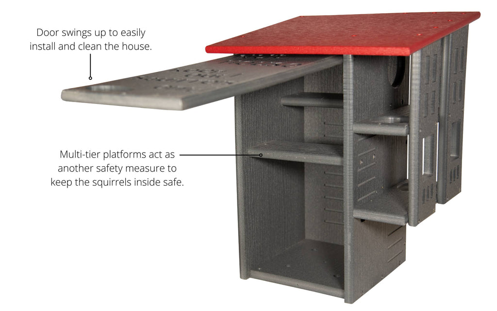 Gray/Cardinal Red Squirrel House Nesting Box H274148