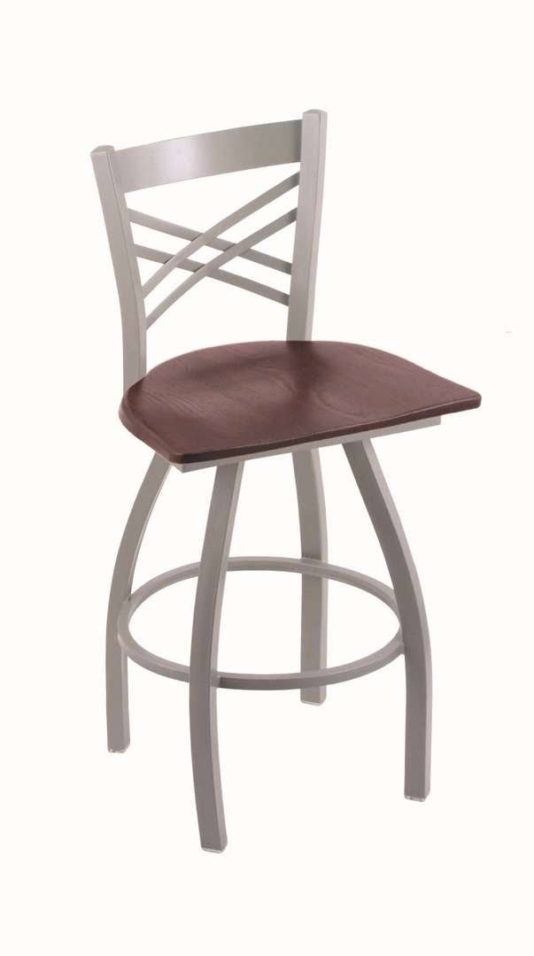 Swivel Counter Stool with Anodized Nickel Finish S9625
