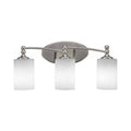 3 Light 20 inch Bath Bar Brushed Nickel White Glass S5849
