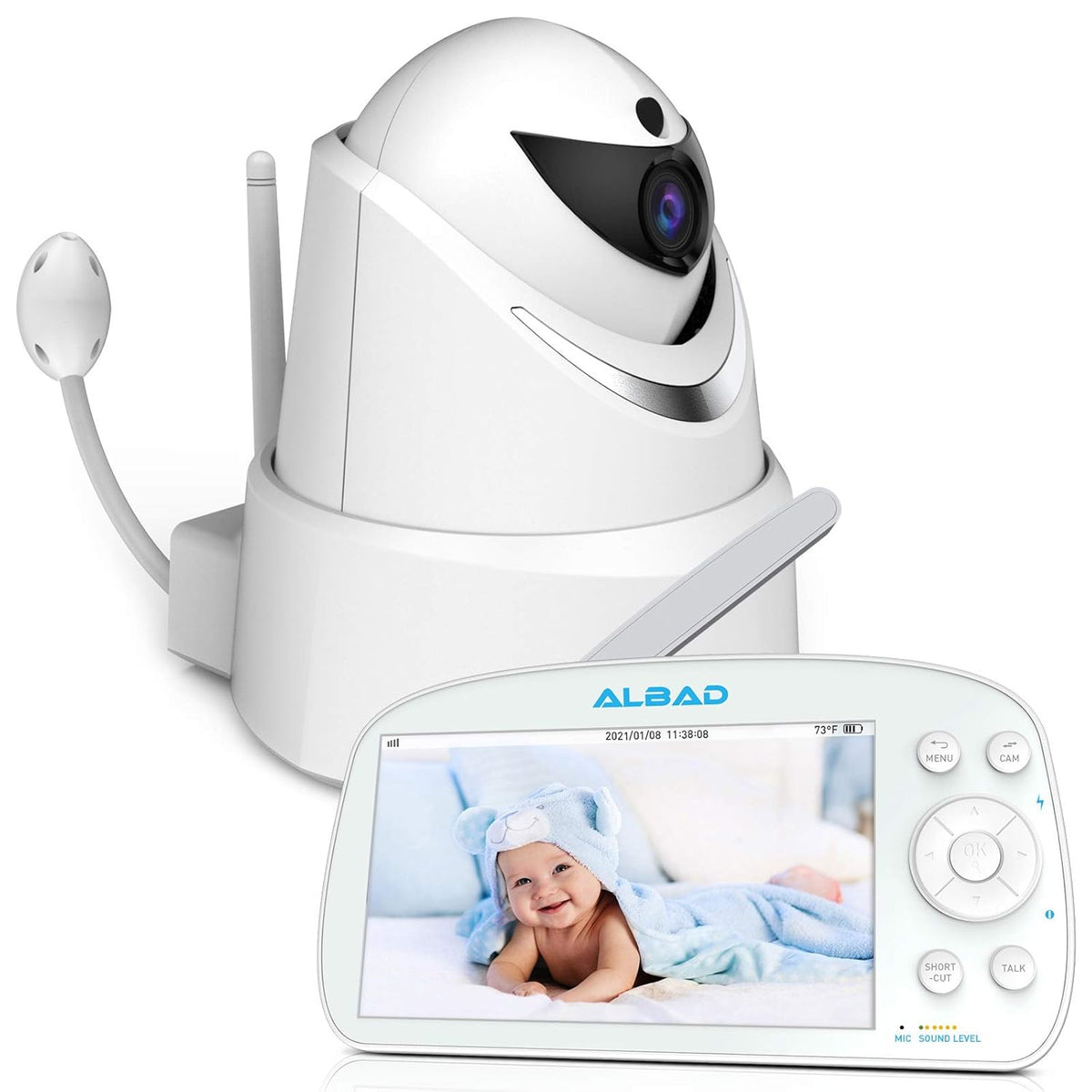 5.5 Screen 1080P HD Video Baby Monitor with Infrared Night Vision W6187