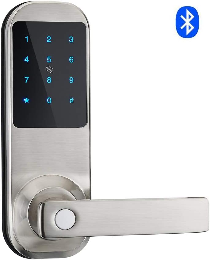 Bluetooth Digital Door Lock, Nickel Brushed O796