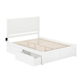 White Queen Size Wood Platform Bed with 2 Storage Drawers E570912