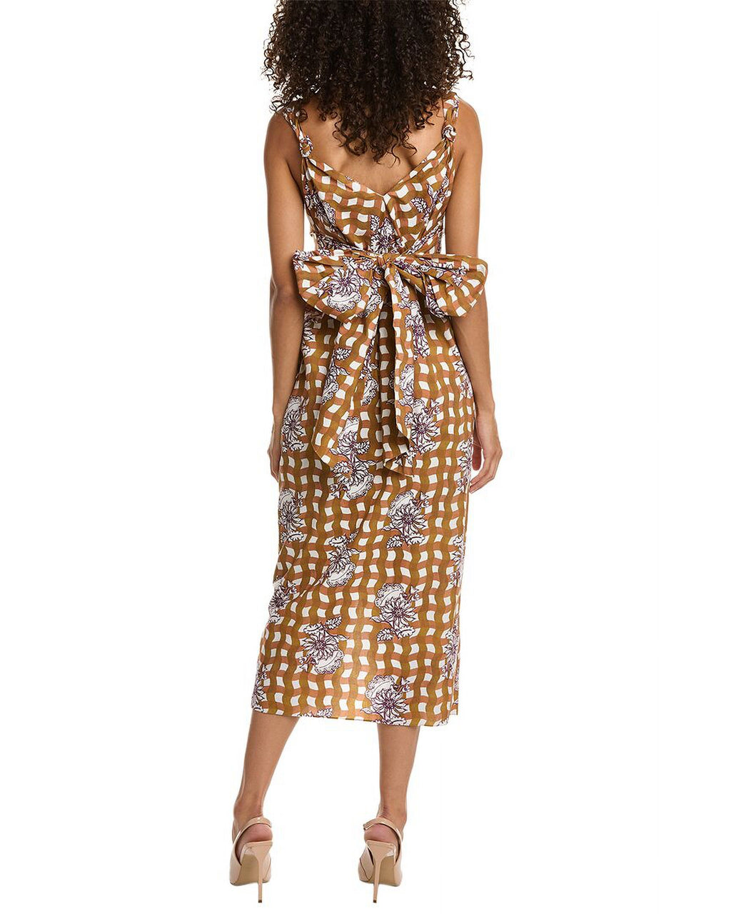 Gingham Whisper Midi Dress F6798