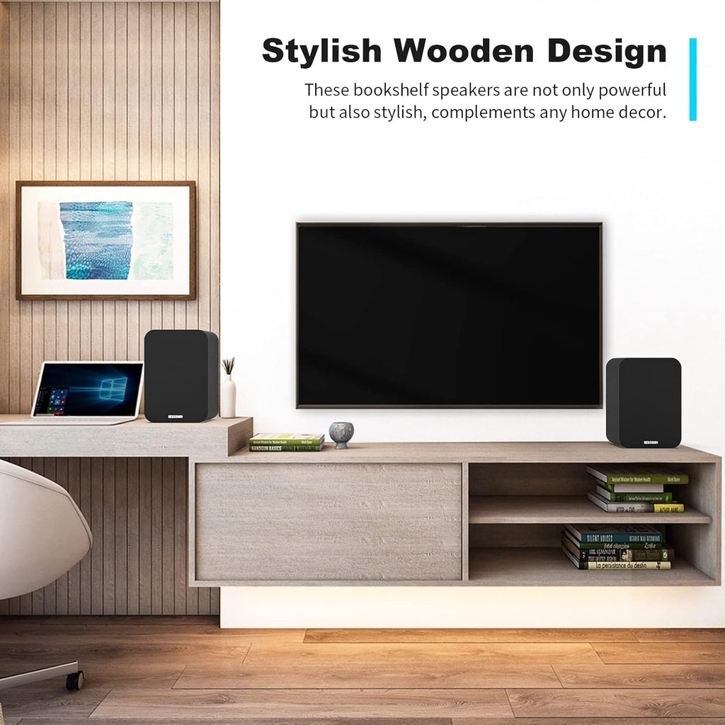 Bluetooth Bookshelf Active Speakers, 50W RMS, Pair, Black R515424