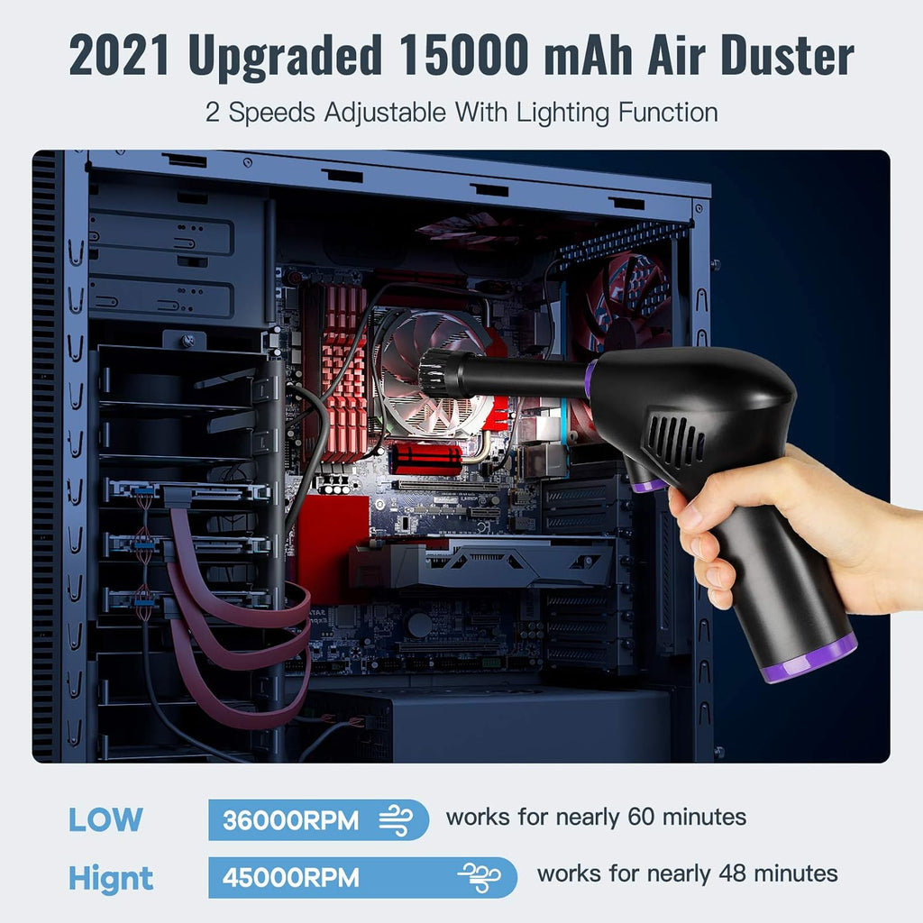 Rechargeable 45000 RPM Cordless Air Duster with LED Light K91720