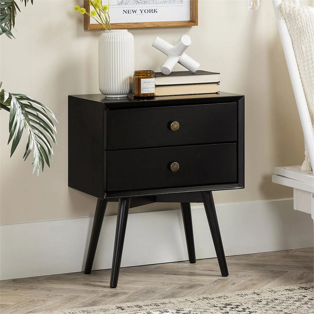 Black 2-Drawer Nightstand I90984