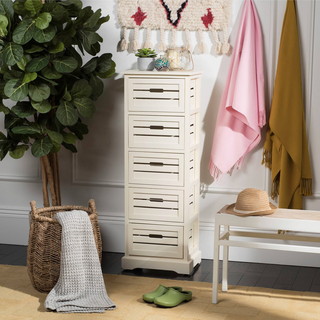 Cream 5-Drawer Cabinet D45173