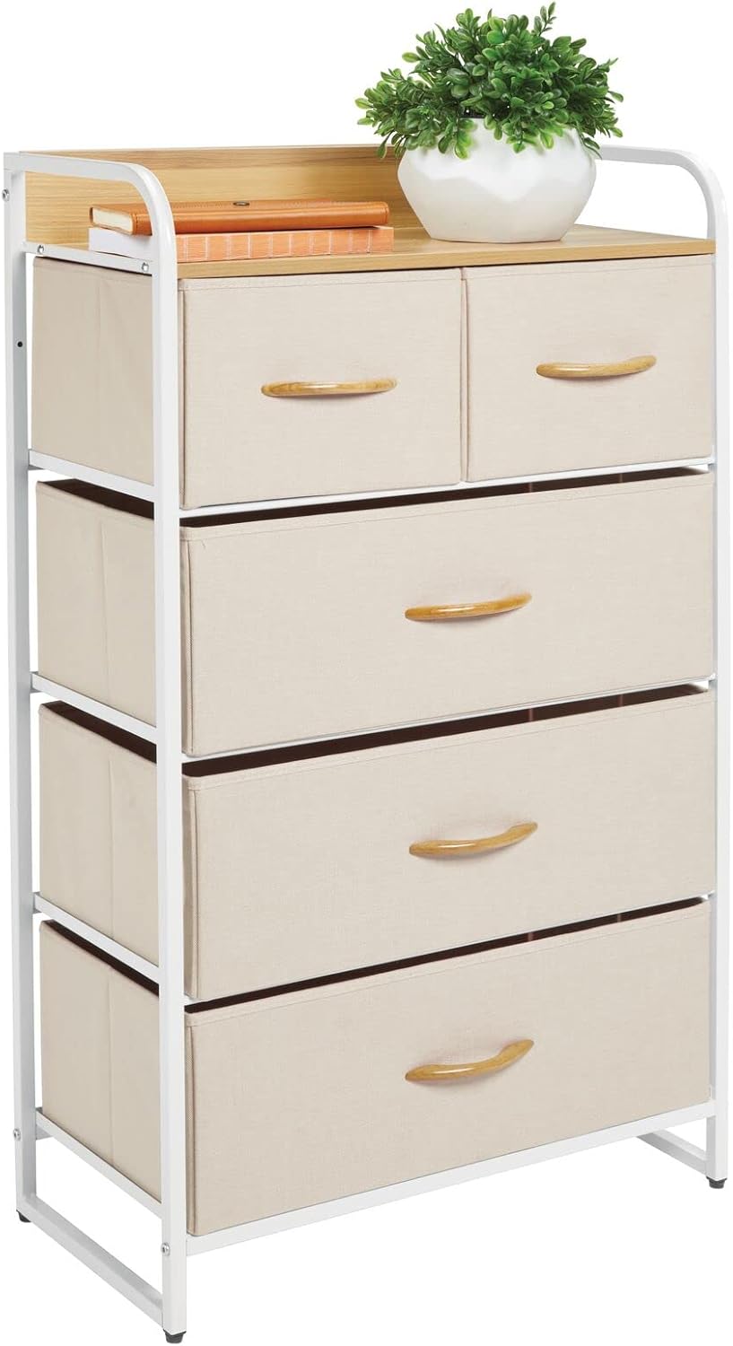 Charcoal/Graphite Gray Tall Dresser Storage Chest with 5 Removable Drawers J8203