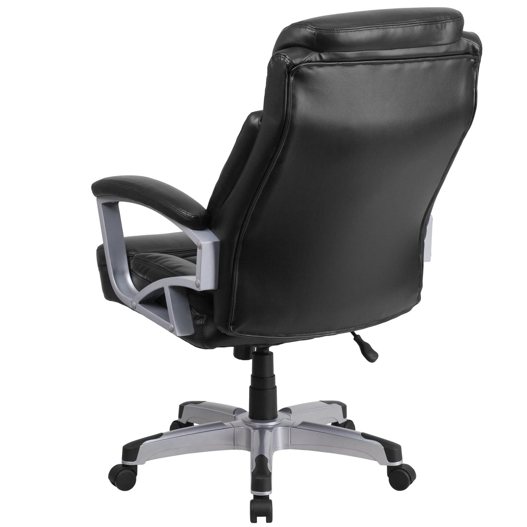 Black LeatherSoft Executive Swivel Office Chair with Arms E175