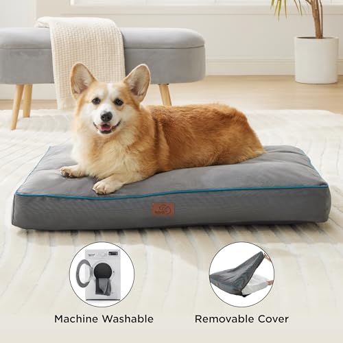 Washable Dog Bed Large 3 Inch Thicken Grey Y843228