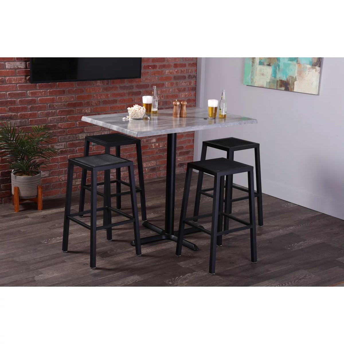 36 in. Tall Round Table with 30 in. Dia. White Ash Top V583