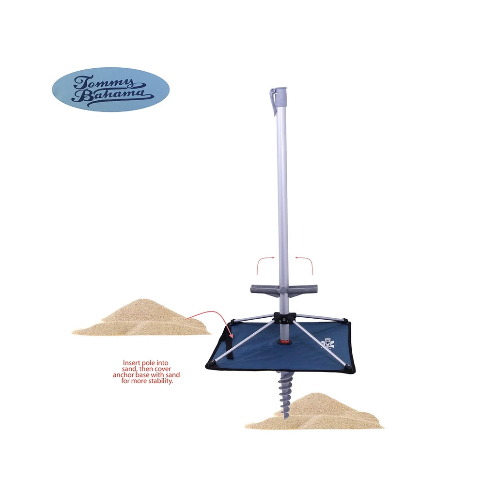 7 ft Fiberglass Beach Umbrella with Folding Anchor Base E664639