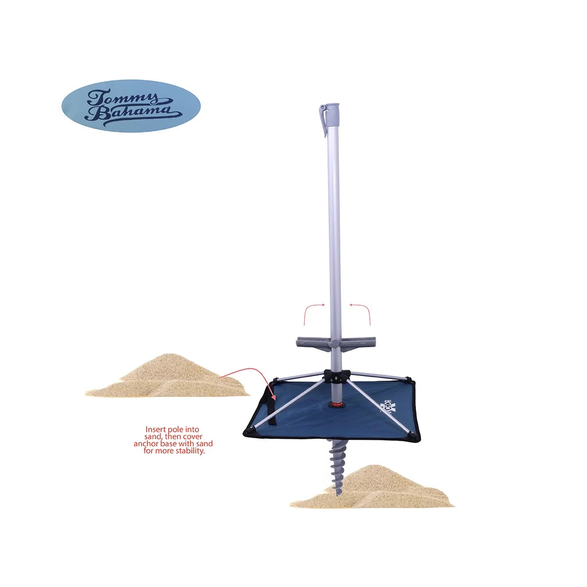 7 ft Fiberglass Beach Umbrella with Folding Anchor Base E664639