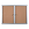 Cork Bulletin Enclosed Cabinet 36x48x22 2 Door Aluminum Frame Y63900