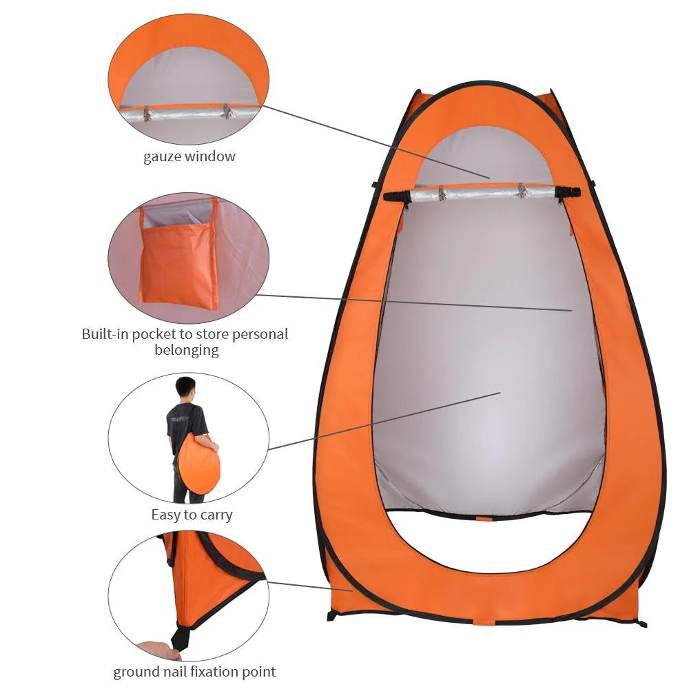 Orange Pop Up Camping Shower Tent G107