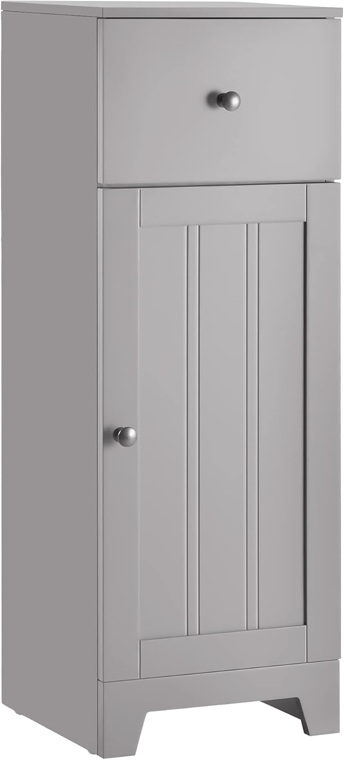 Small Grey Bathroom Floor Storage Cabinet with 1 Drawer K45951