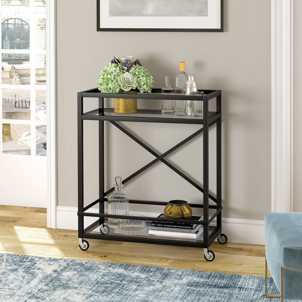 Satin Nickel Bar Cart P326