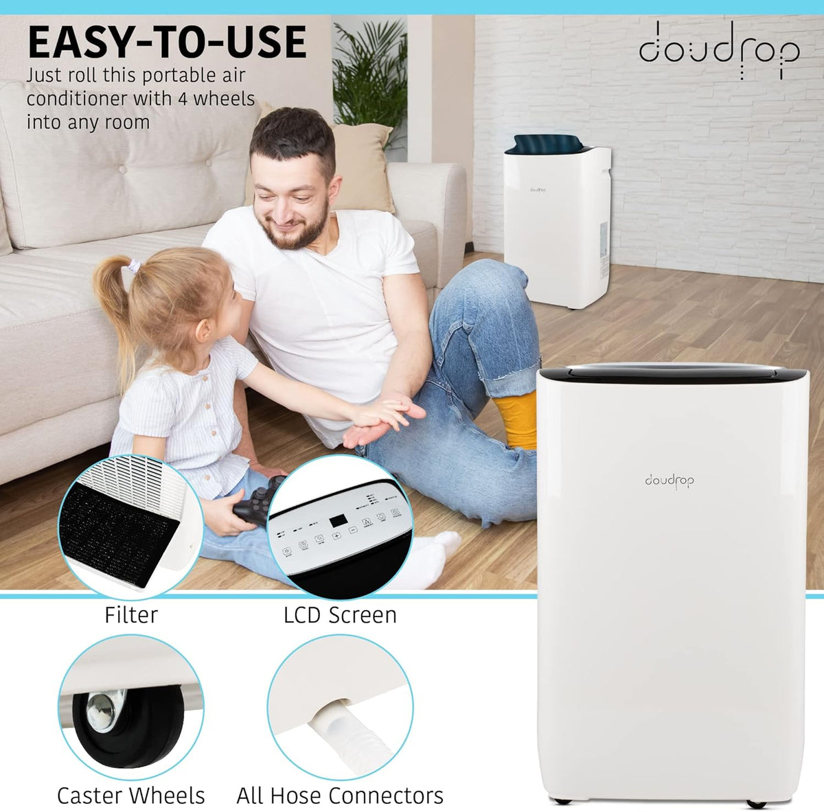 12000 BTU Portable Air Conditioner with Activated Carbon Filter and Remote Control K393822