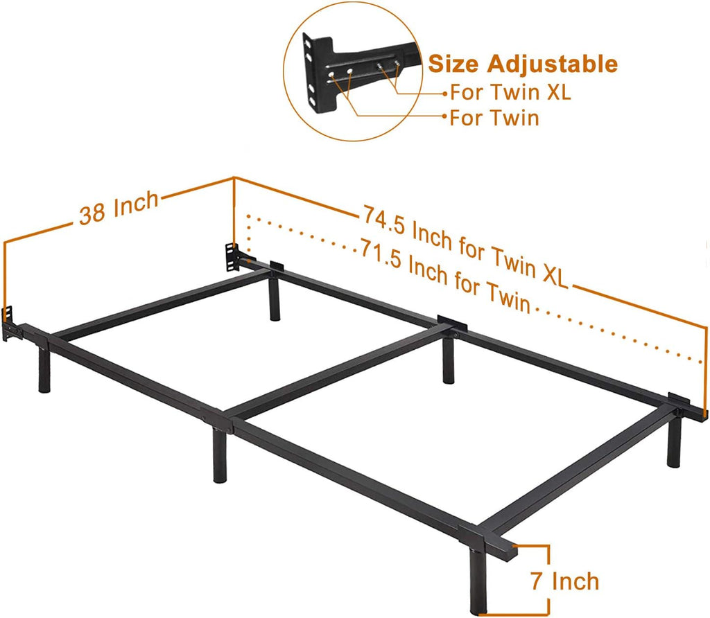 Adjustable Metal Bed Frame with 9-Leg Support E403