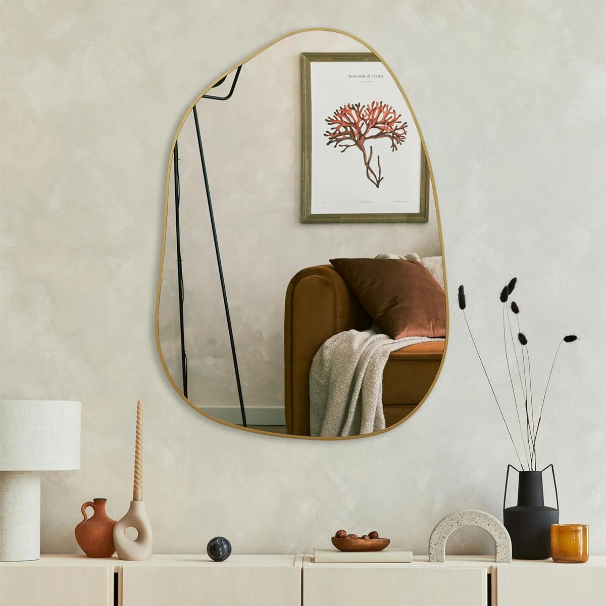 Irregular Asymmetrical Wall Mirror Y94099