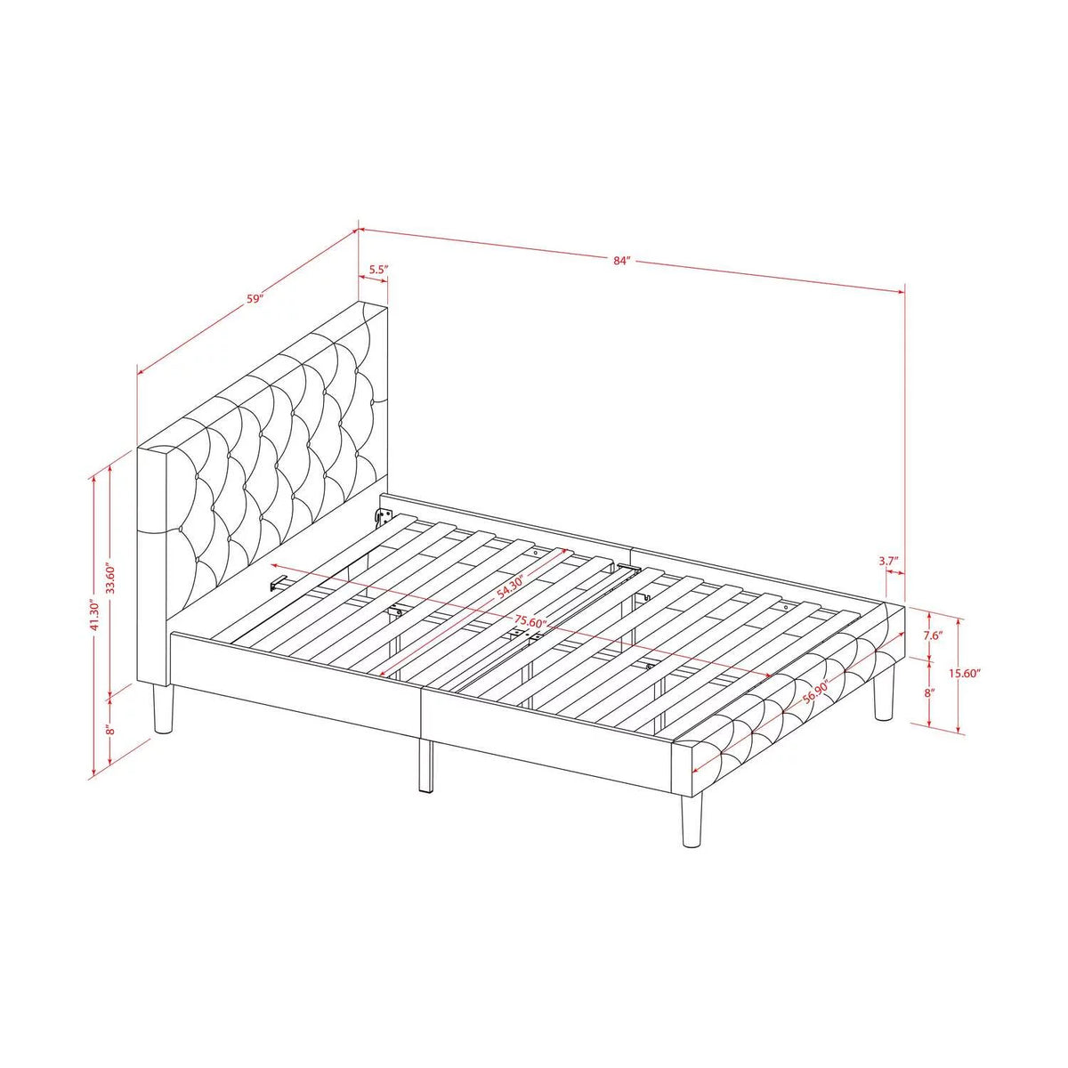 2 Pieces Wood Full Bedroom Set Z91970