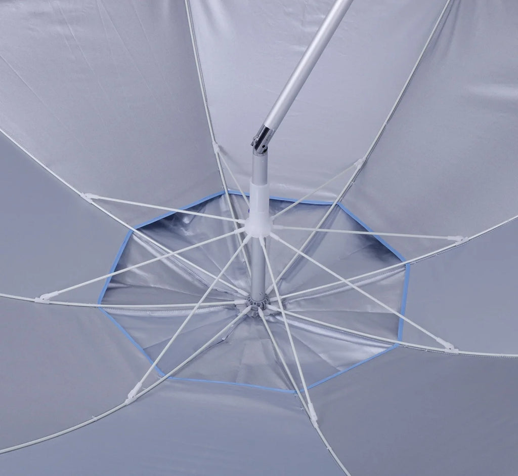 7 ft Fiberglass Beach Umbrella with Folding Anchor Base E664639