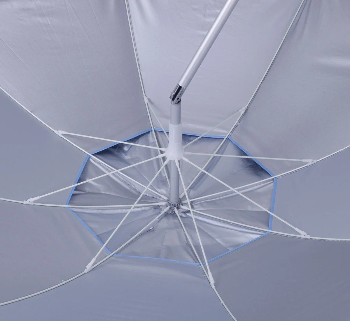 7 ft Fiberglass Beach Umbrella with Folding Anchor Base E664639