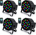 18 RGB LED Stage Lights Sound Activated DMX with Remote Control 4 pcs W220999