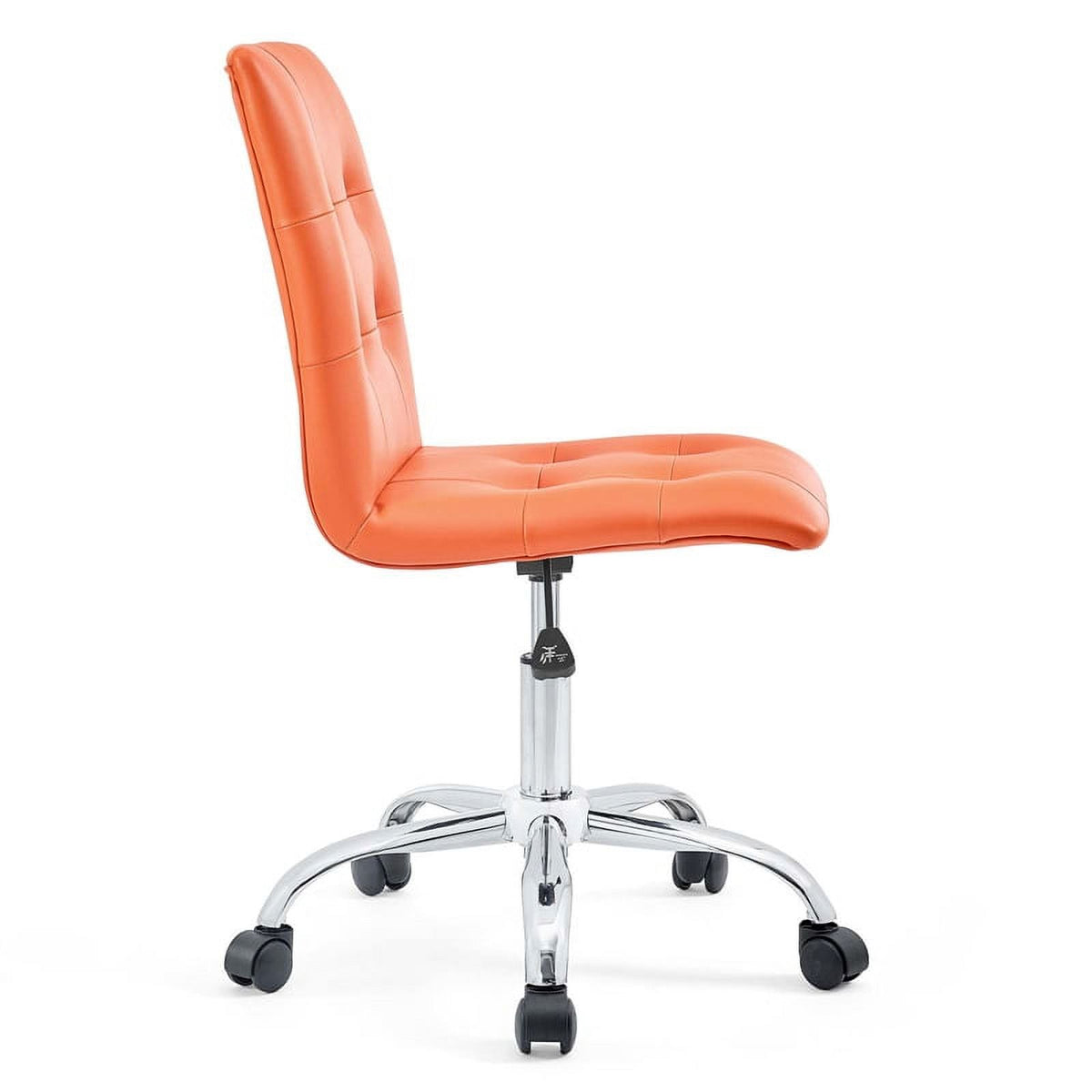 Modern Faux Leather Armless Office Chair in Orange H1719