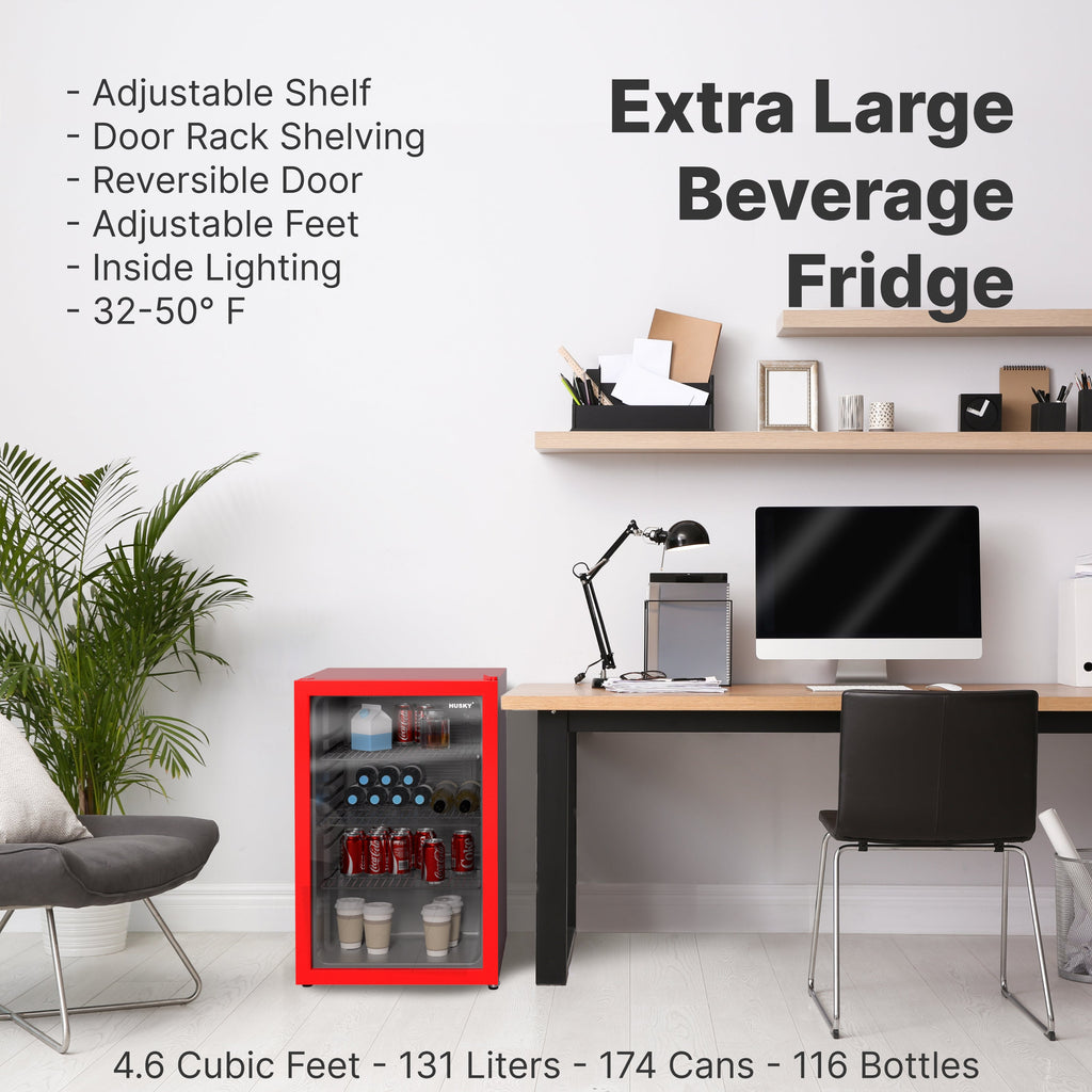 Red Freestanding Mini Fridge S423349