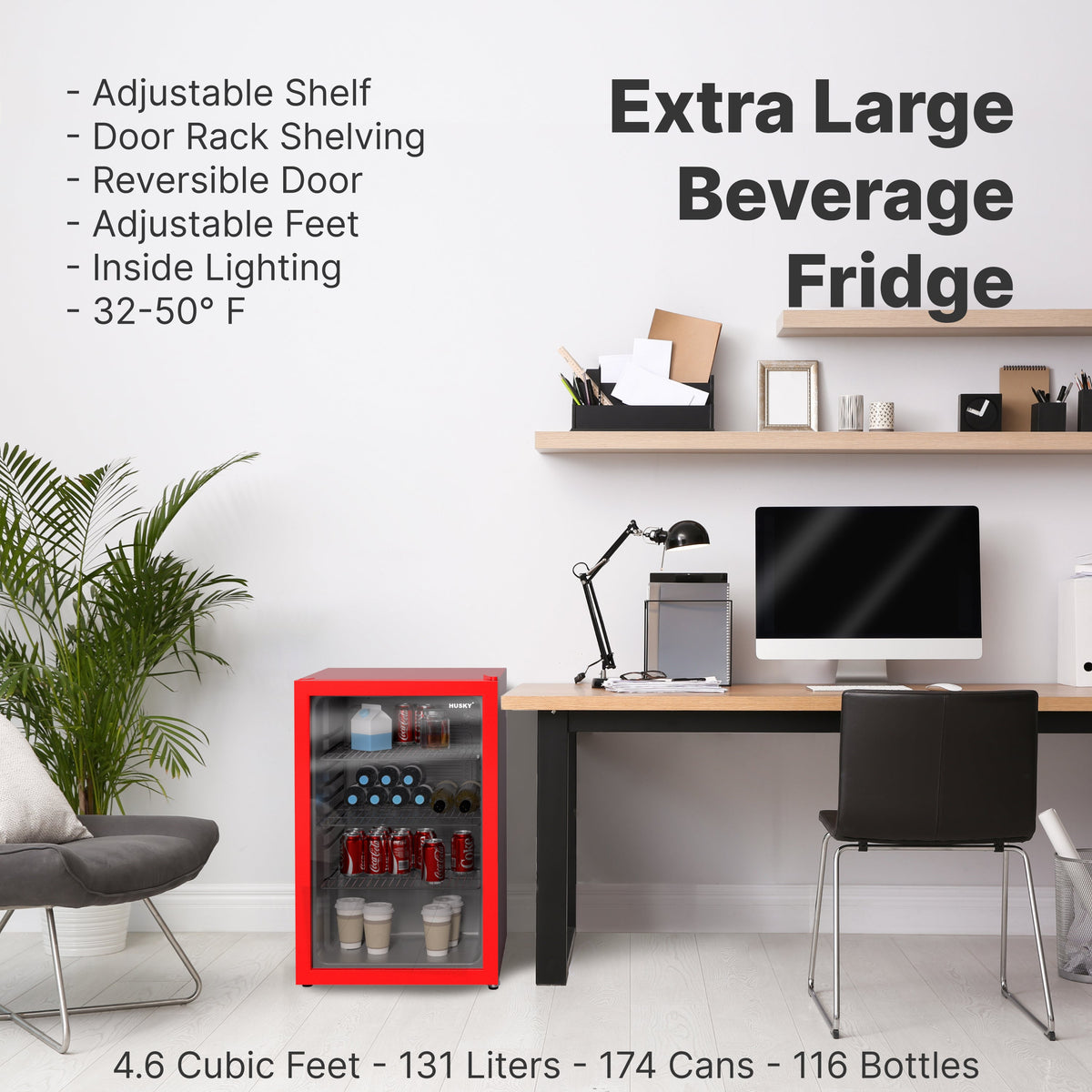 Red Freestanding Mini Fridge S423349