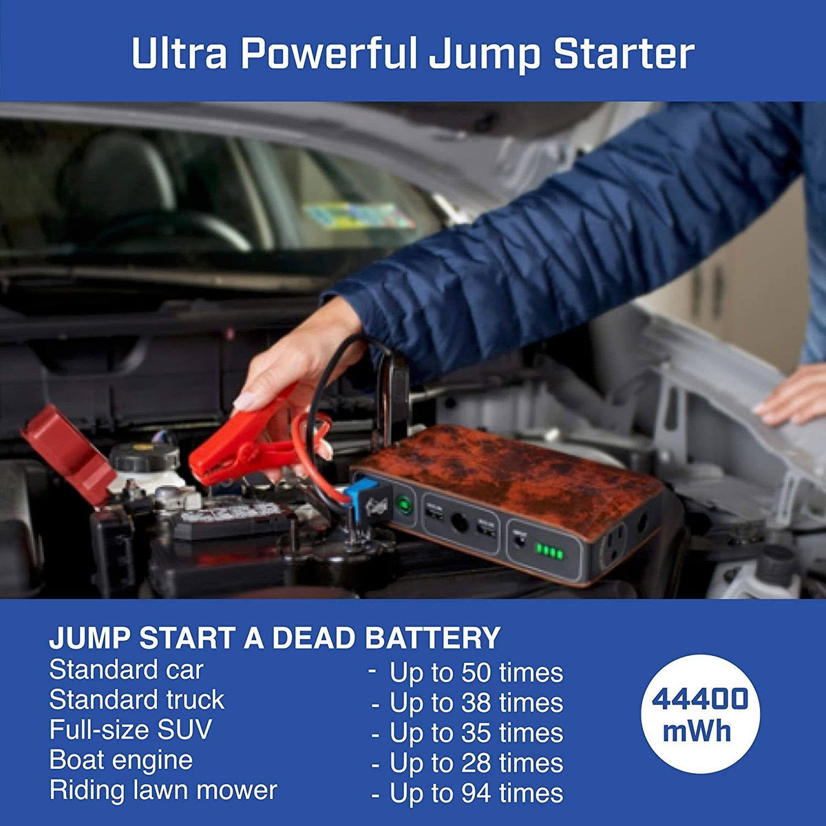 Rose Gold Wireless Phone Charger & Car Jump Starter N82302