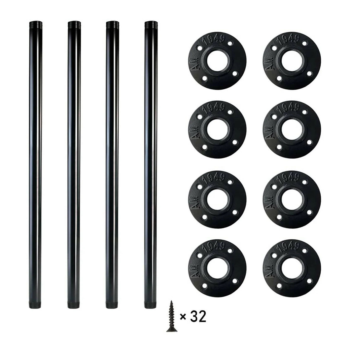Black Metal Table Legs 4 Pack J124