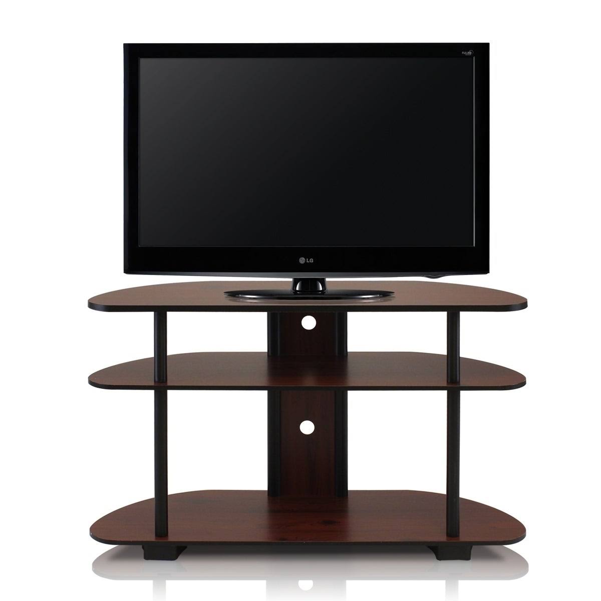 Black/Grey 3-Tier TV Entertainment Center V6778