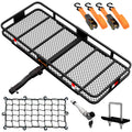 Cargo Carrier Hitch Mount Cargo Basket with Foldable Raise Arm E3224