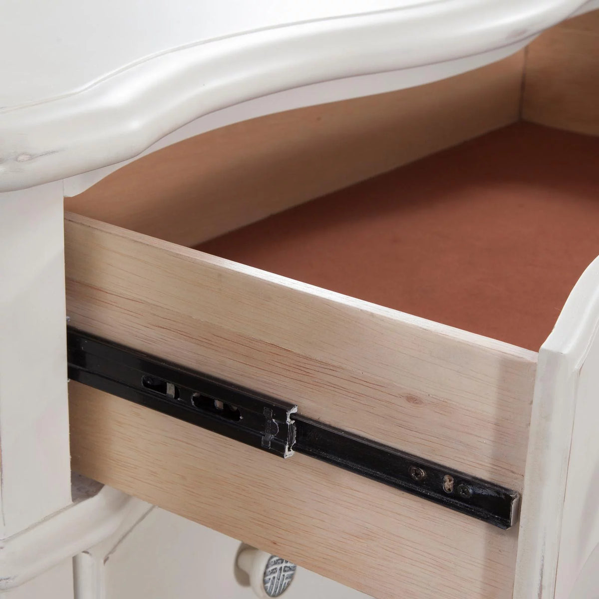 White Six-drawer Wood Bureau S430769