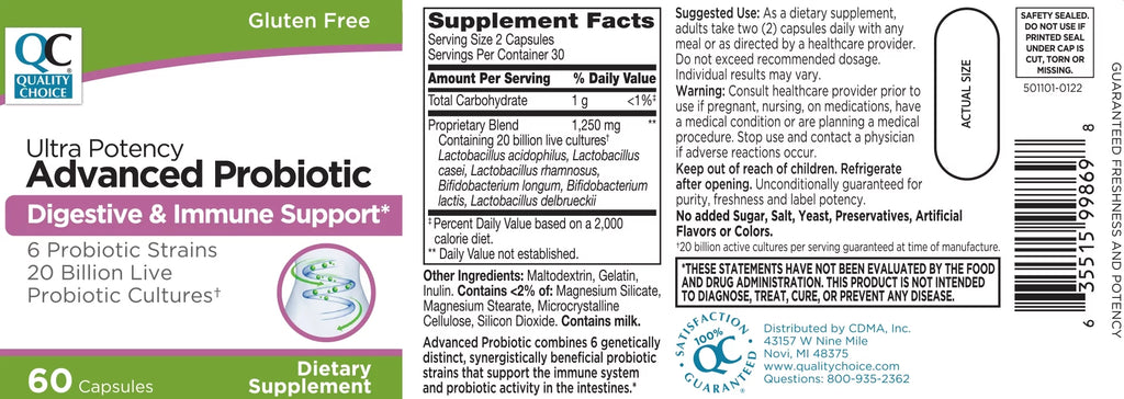 Probiotic Digestive & Immune Support Capsules, 60 Count G878187