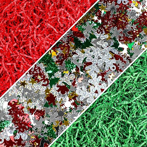 1LB Christmas Crinkle Cut Paper Shred Filler D1482