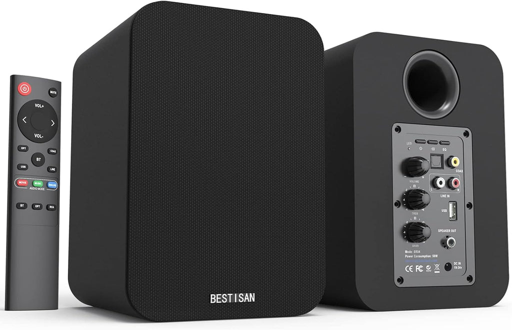 Bluetooth Bookshelf Active Speakers, 50W RMS, Pair, Black R515424