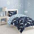 Navy Polyester Cotton Twin 2 Piece Comforter Set E9452