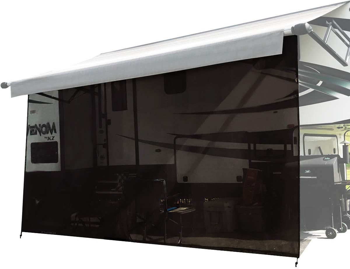 6' X 12' 5'' Black Mesh Sunshade for Awning R8851